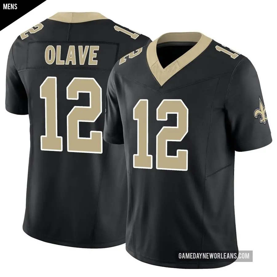 Men's New Orleans Saints ＃12 Chris Olave Black Limited Vapor F.U.S.E. Jersey