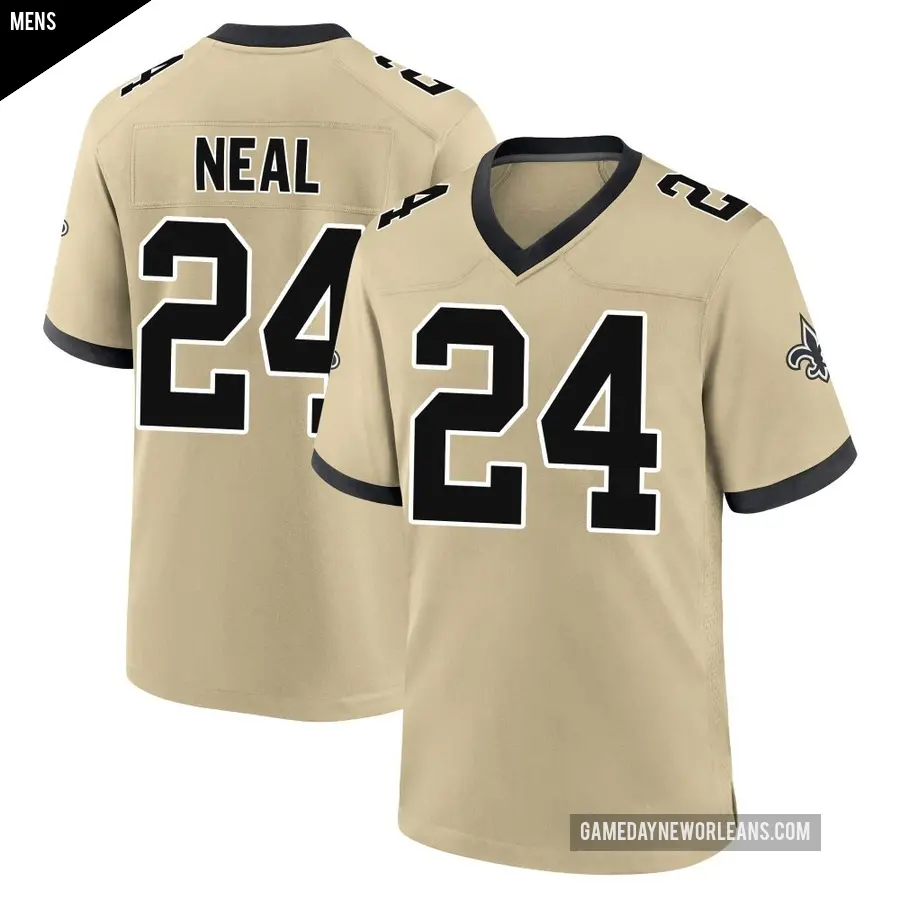 Men's New Orleans Saints ＃24 Devin Neal Gold Game day s Alternate Jersey