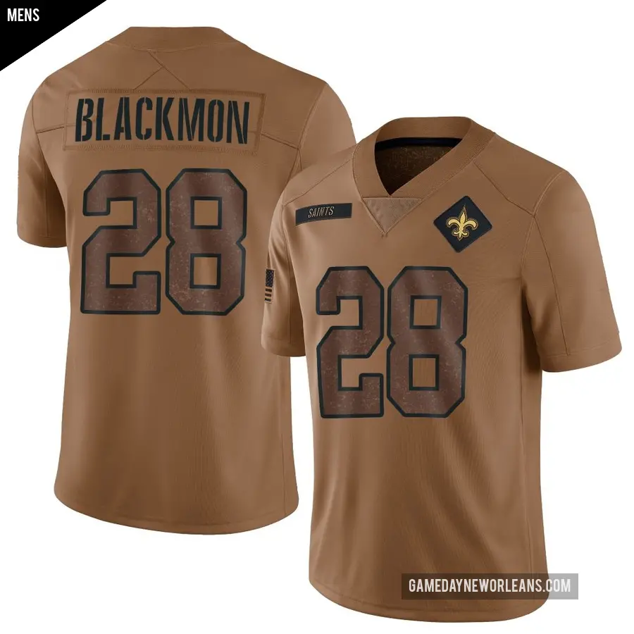 Men's New Orleans Saints ＃28 Julian Blackmon Brown Limited 2023 Salute To Service Jersey