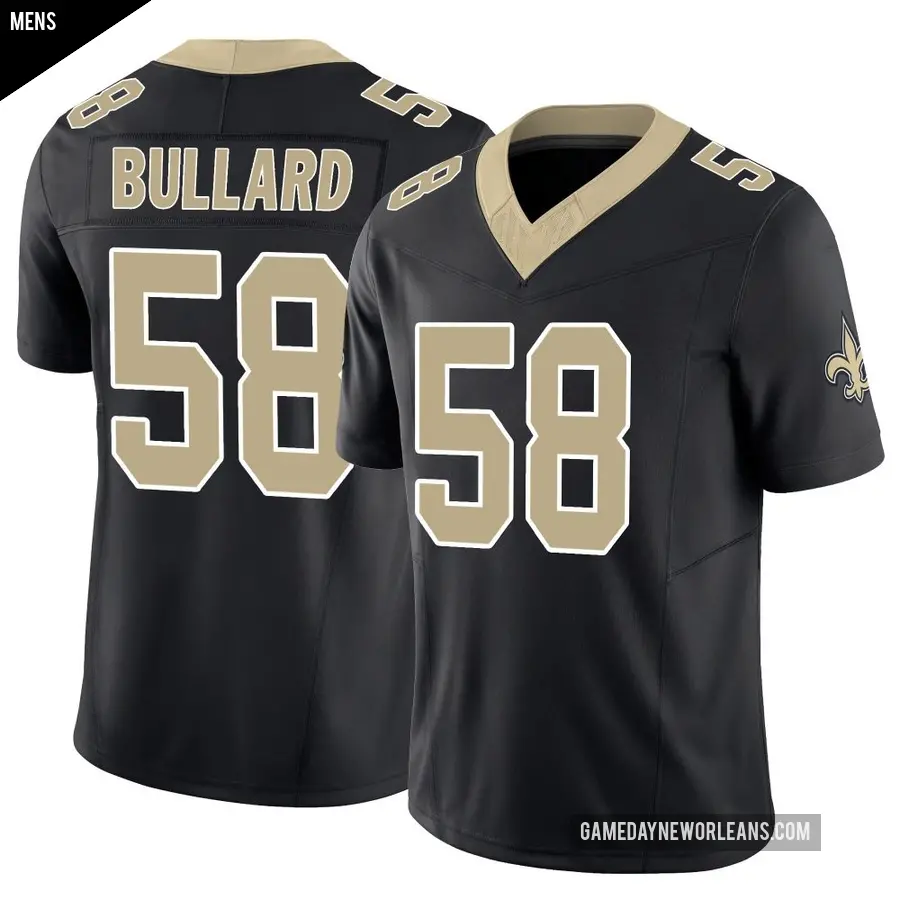 Men's New Orleans Saints ＃58 Jonathan Bullard Black Limited Vapor F.U.S.E. Jersey
