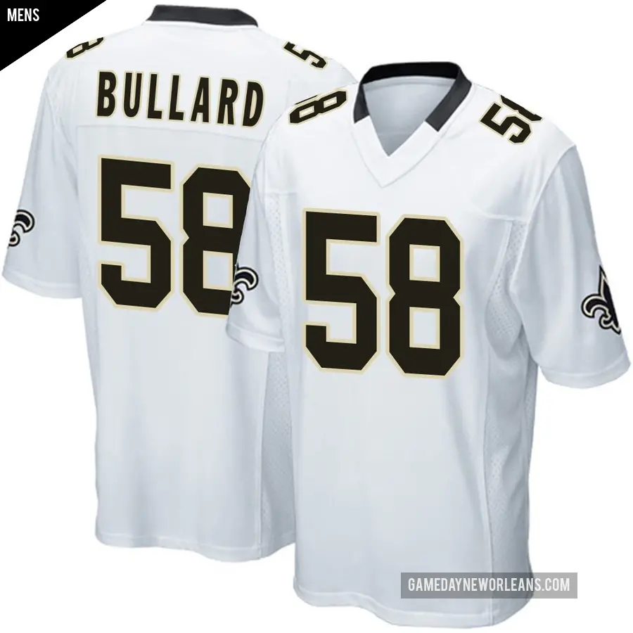 Men's New Orleans Saints ＃58 Jonathan Bullard White Game Jersey