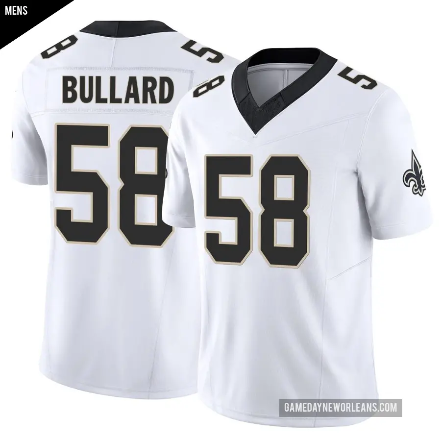 Men's New Orleans Saints ＃58 Jonathan Bullard White Limited Vapor F.U.S.E. Jersey