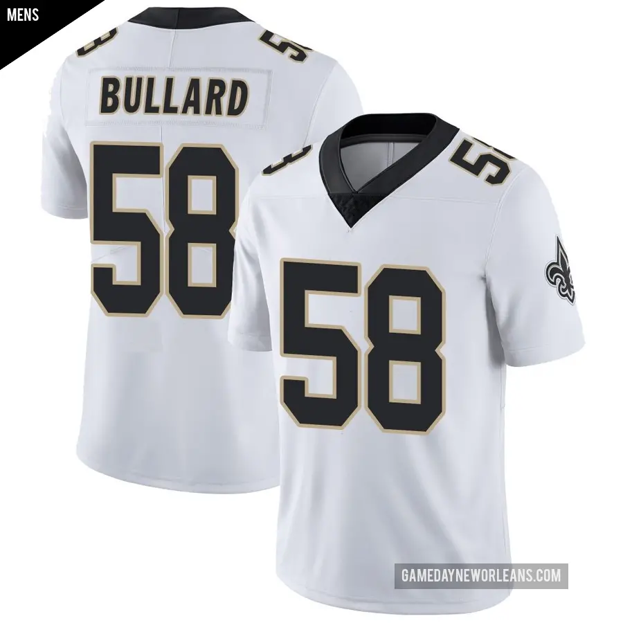 Men's New Orleans Saints ＃58 Jonathan Bullard White Limited Vapor Untouchable Jersey
