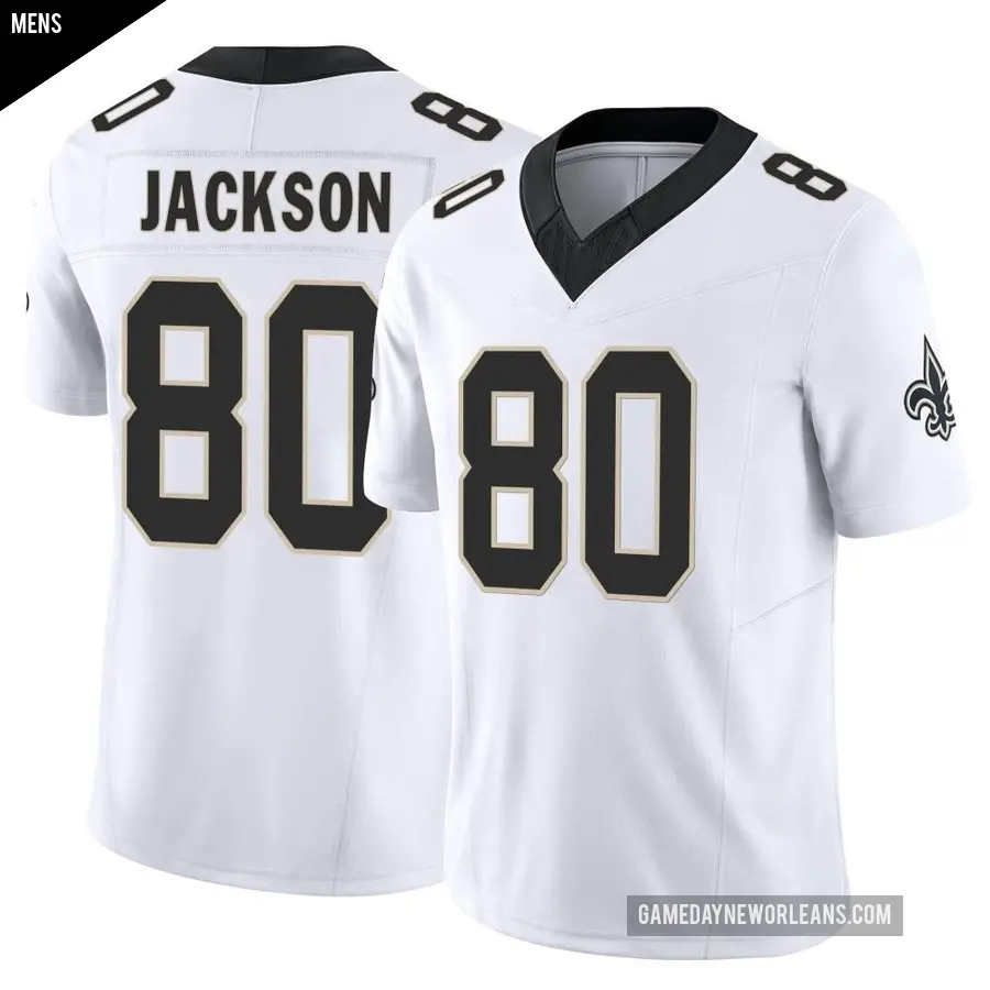Men's New Orleans Saints ＃80 Jermaine Jackson White Limited Vapor F.U.S.E. Jersey