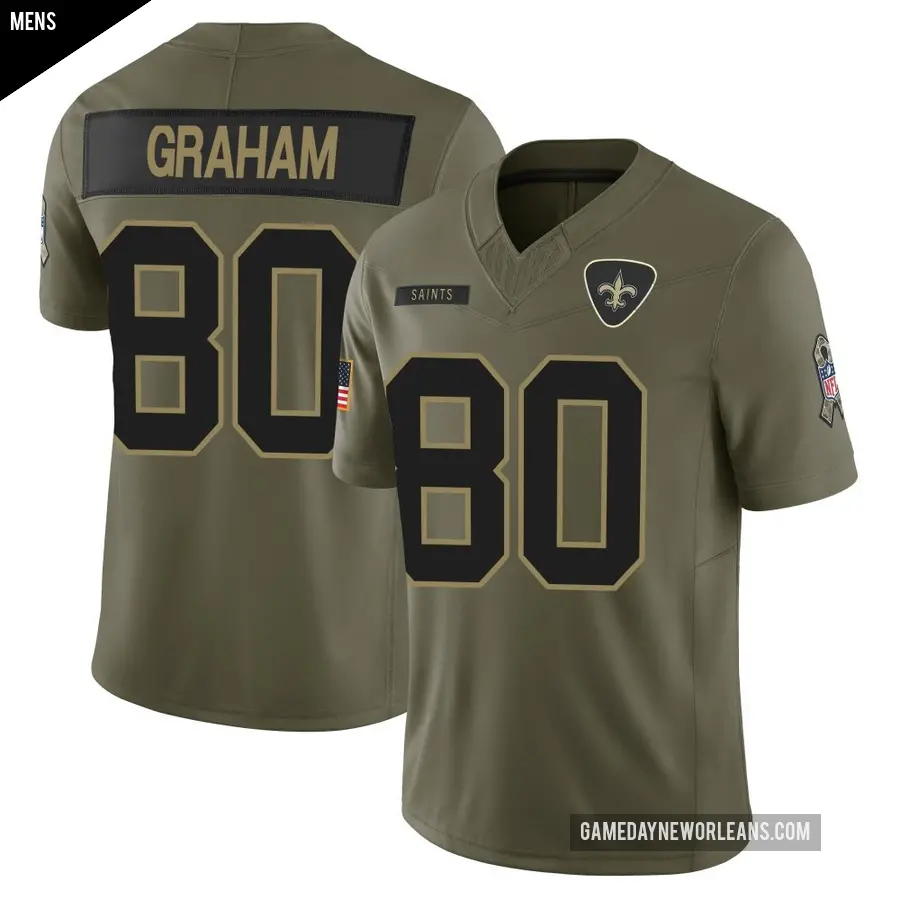 Men's New Orleans Saints ＃80 Jimmy Graham Olive Limited 2025 Salute to Service Jersey