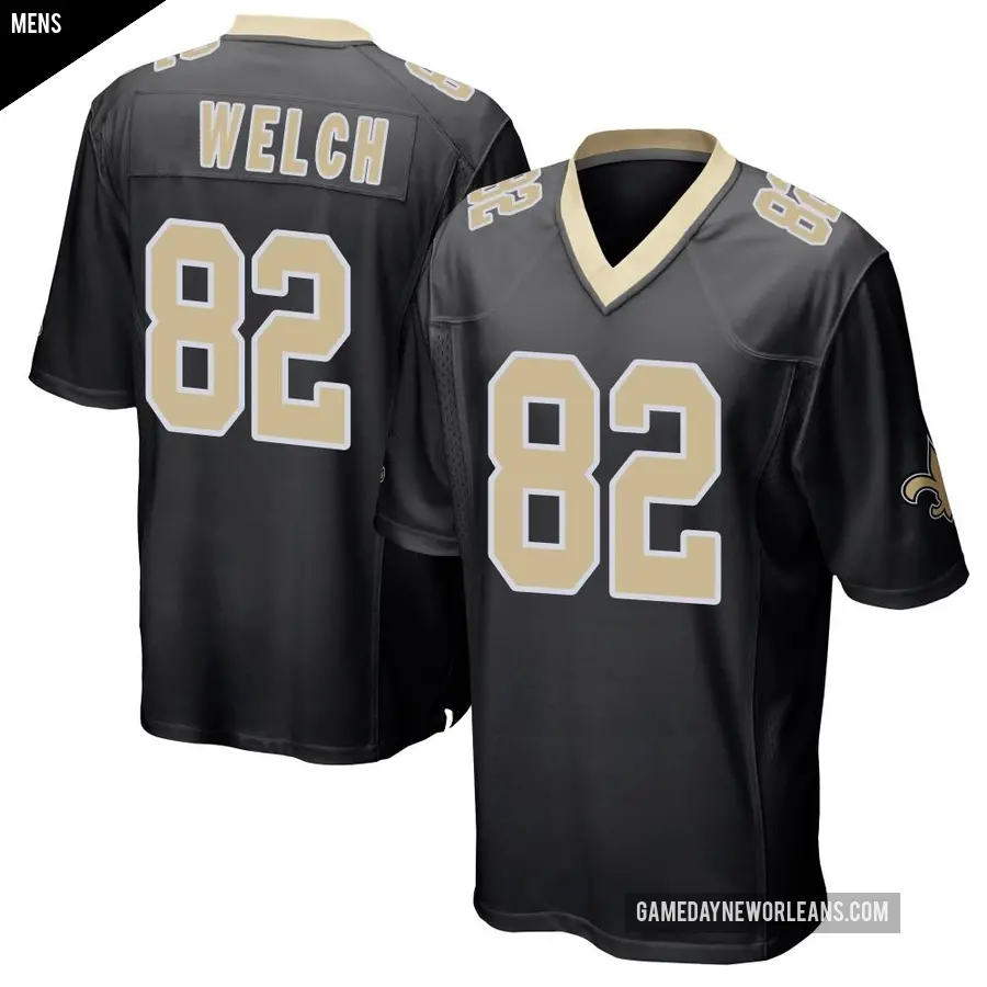 Men's New Orleans Saints ＃82 Treyton Welch Black Game Team Color Jersey