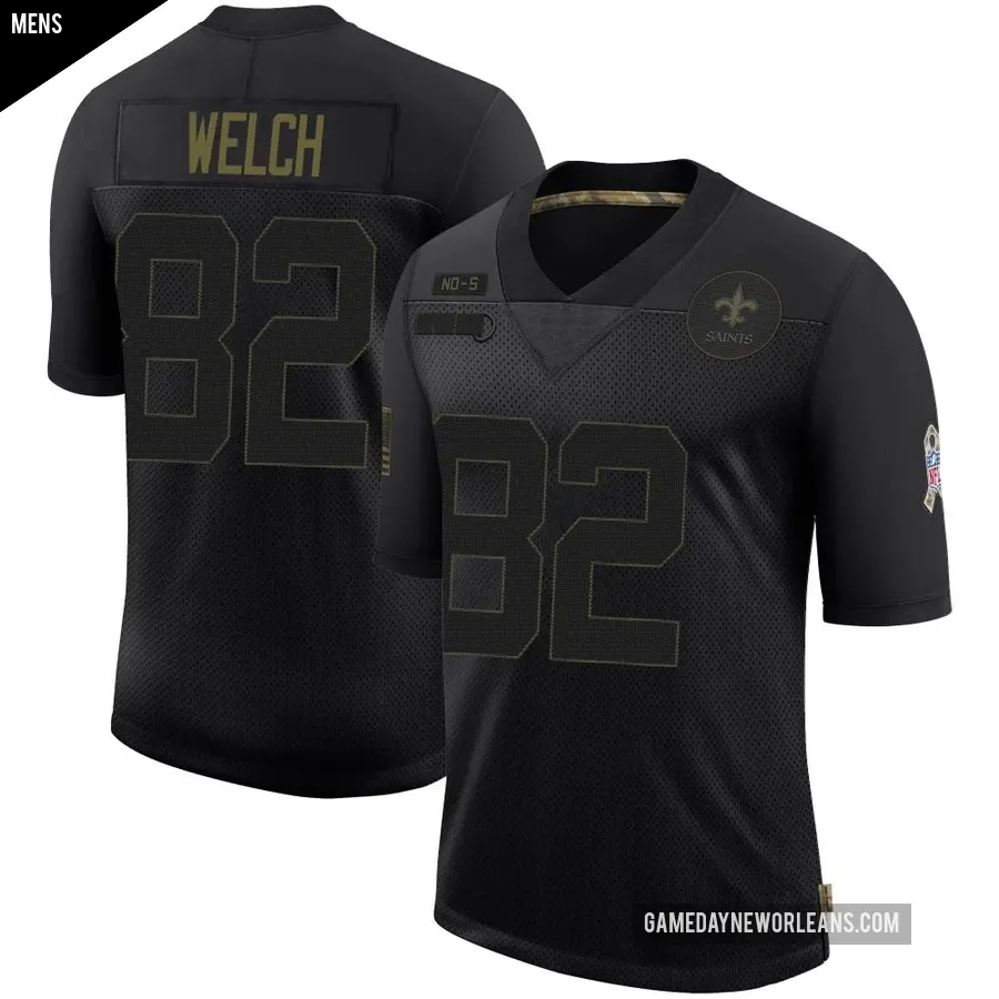 Men's New Orleans Saints ＃82 Treyton Welch Black Limited 2020 Salute To Service Jersey
