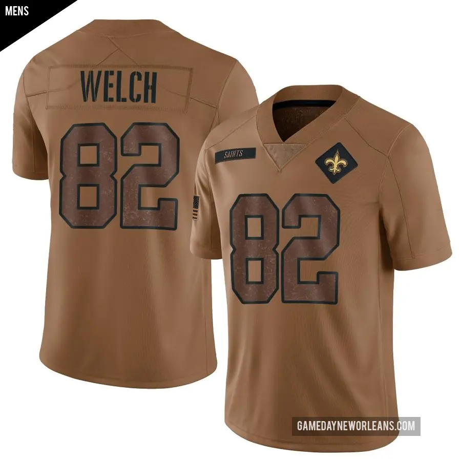 Men's New Orleans Saints ＃82 Treyton Welch Brown Limited 2023 Salute To Service Jersey