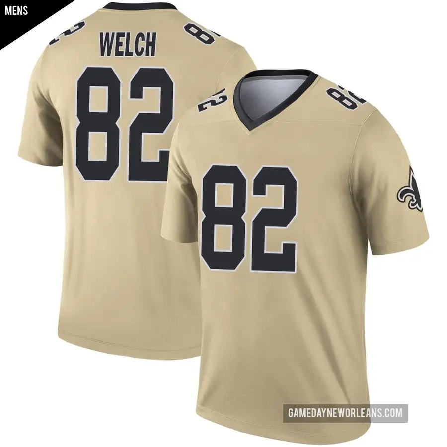 Men's New Orleans Saints ＃82 Treyton Welch Gold Legend Inverted Jersey