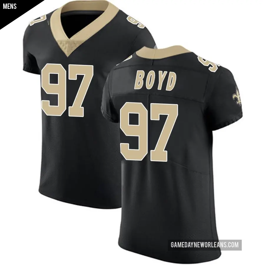 Men's New Orleans Saints ＃97 Khristian Boyd Black Elite Team Color Vapor Untouchable Jersey