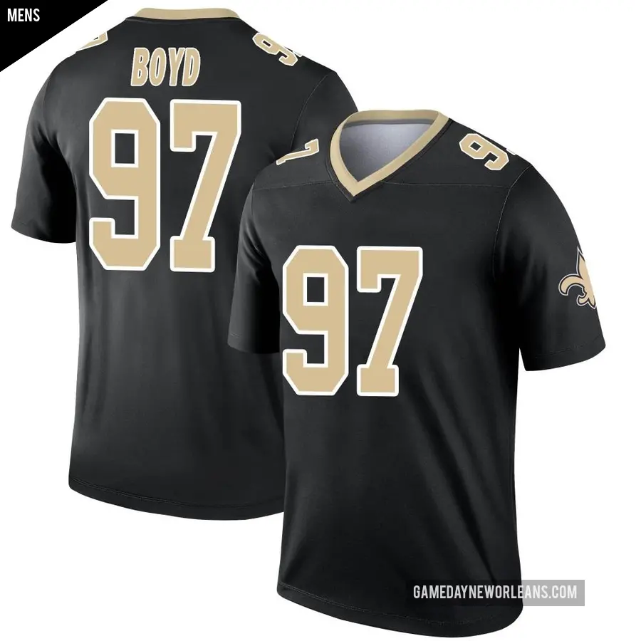 Men's New Orleans Saints ＃97 Khristian Boyd Black Legend Jersey