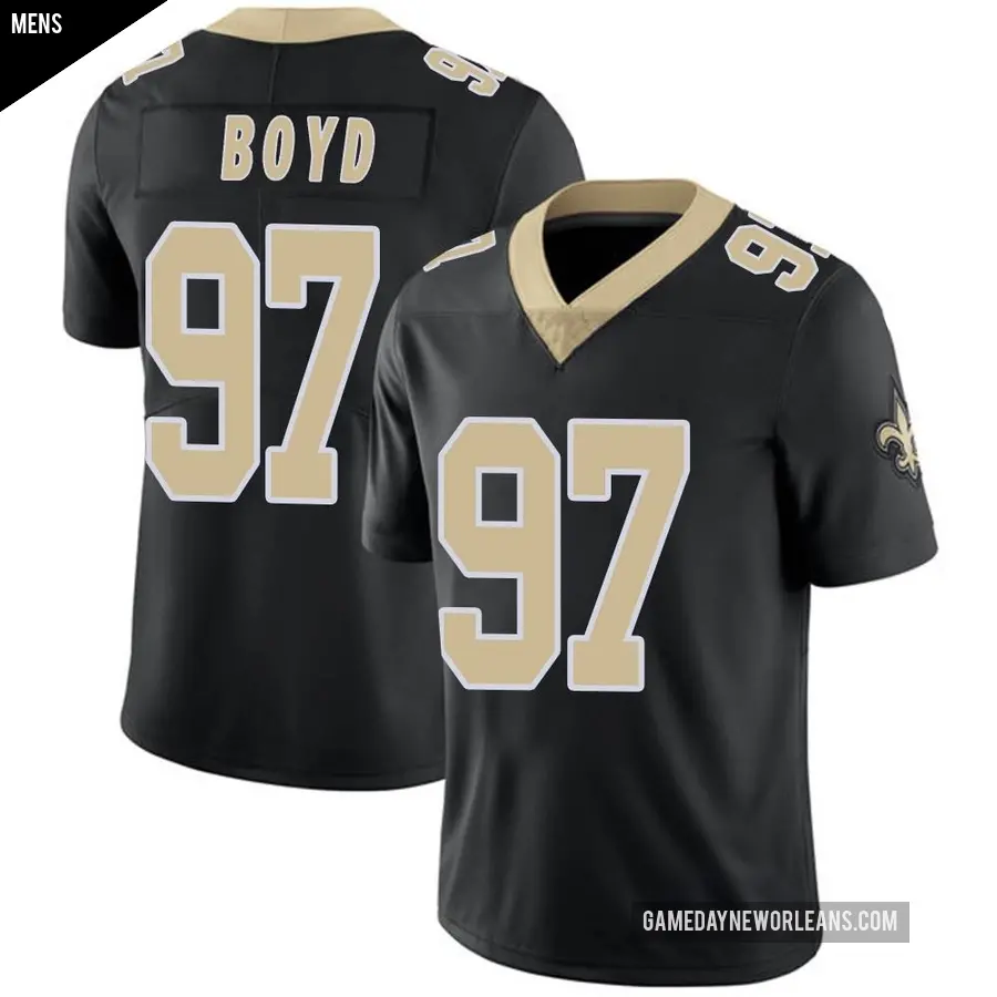 Men's New Orleans Saints ＃97 Khristian Boyd Black Limited Team Color Vapor Untouchable Jersey