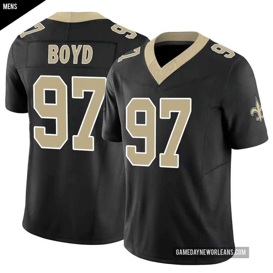Men's New Orleans Saints ＃97 Khristian Boyd Black Limited Vapor F.U.S.E. Jersey