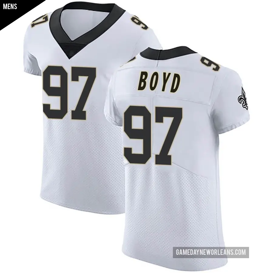 Men's New Orleans Saints ＃97 Khristian Boyd White Elite Vapor Untouchable Jersey