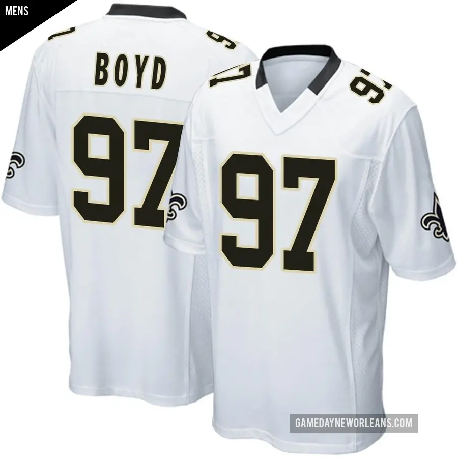 Men's New Orleans Saints ＃97 Khristian Boyd White Game Jersey