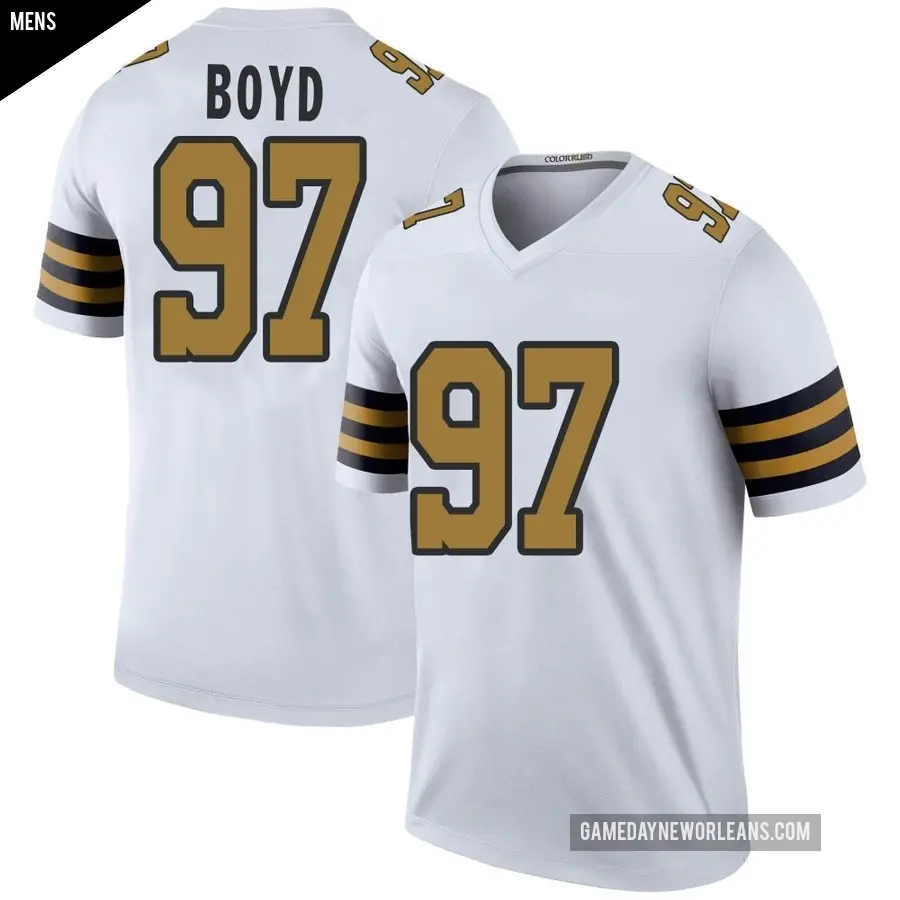 Men's New Orleans Saints ＃97 Khristian Boyd White Legend Color Rush Jersey