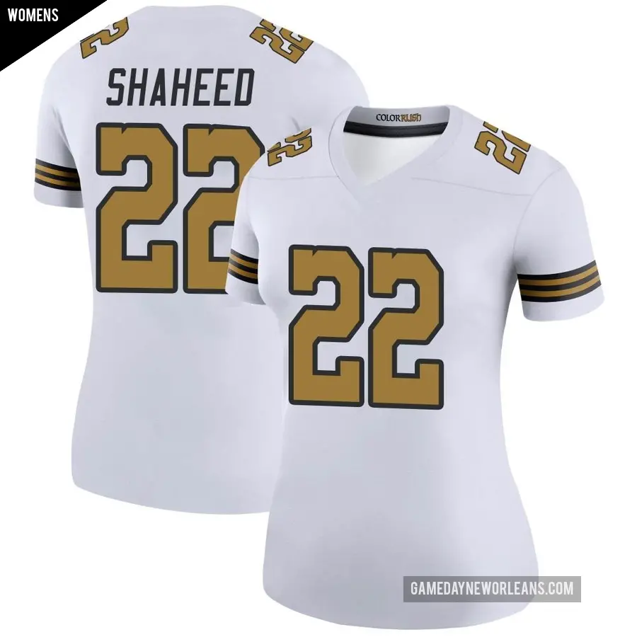 Women's New Orleans Saints ＃22 Rashid Shaheed White Legend Color Rush Jersey