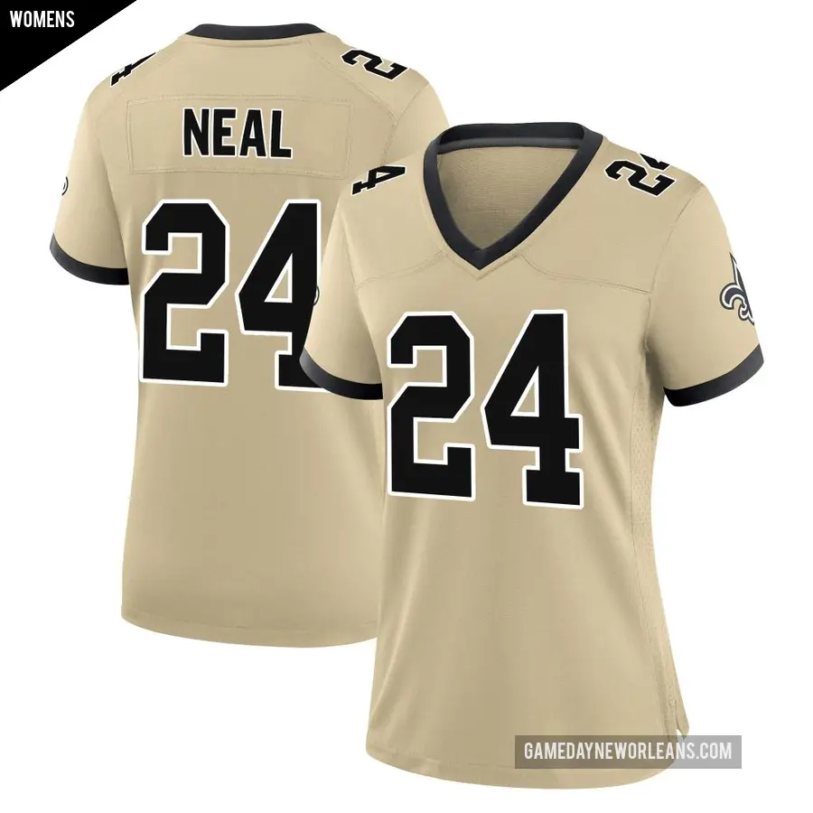 Women's New Orleans Saints ＃24 Devin Neal Gold Game day s Alternate Jersey