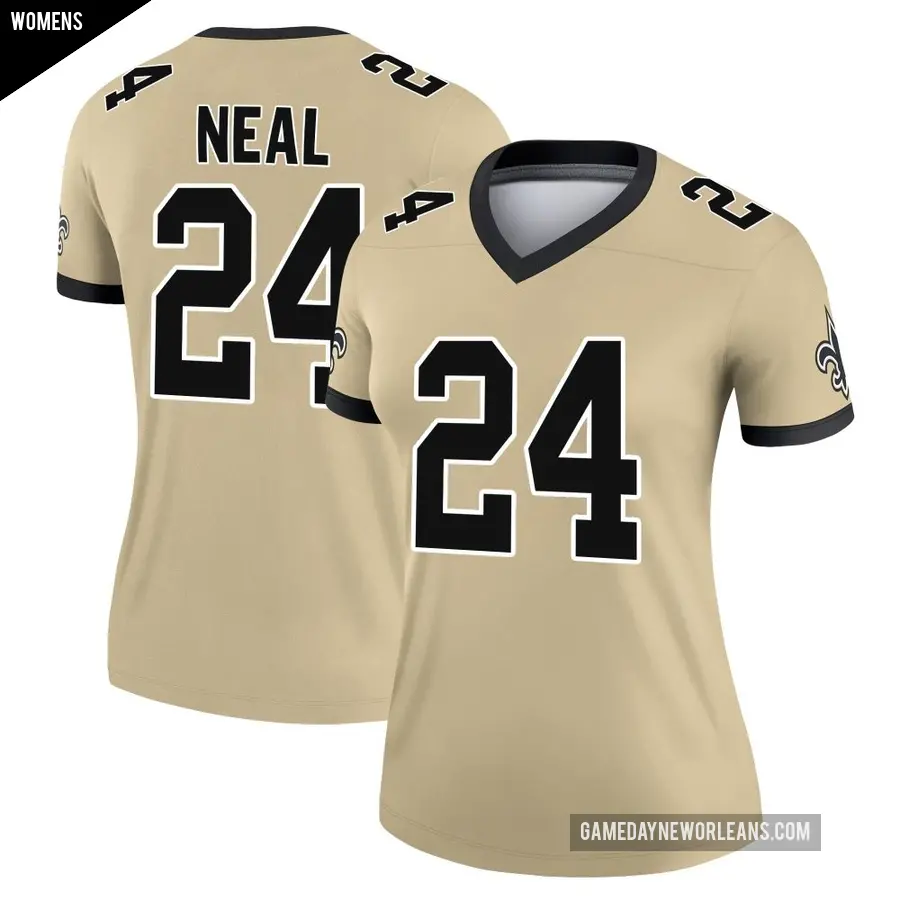 Women's New Orleans Saints ＃24 Devin Neal Gold Game Legend day s Alternate Performance Jersey