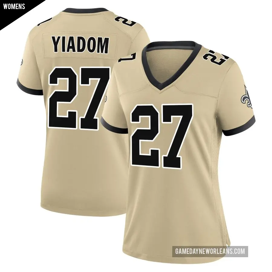 Women's New Orleans Saints ＃27 Isaac Yiadom Gold Game day s Alternate Jersey
