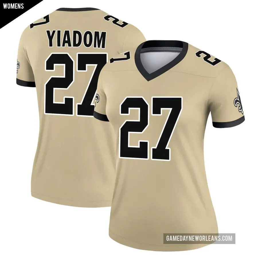 Women's New Orleans Saints ＃27 Isaac Yiadom Gold Game Legend day s Alternate Performance Jersey