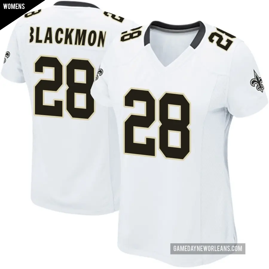 Women's New Orleans Saints ＃28 Julian Blackmon White Game Jersey