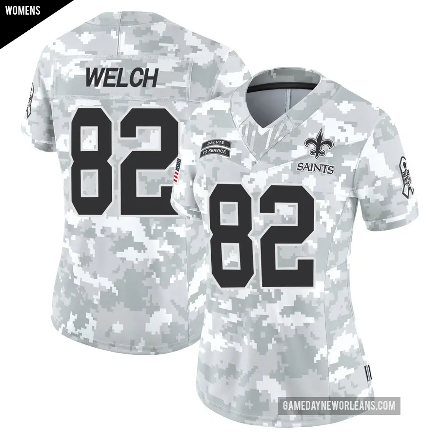 Women's New Orleans Saints ＃82 Treyton Welch Arctic Camo Limited 2024 Salute to Service Jersey