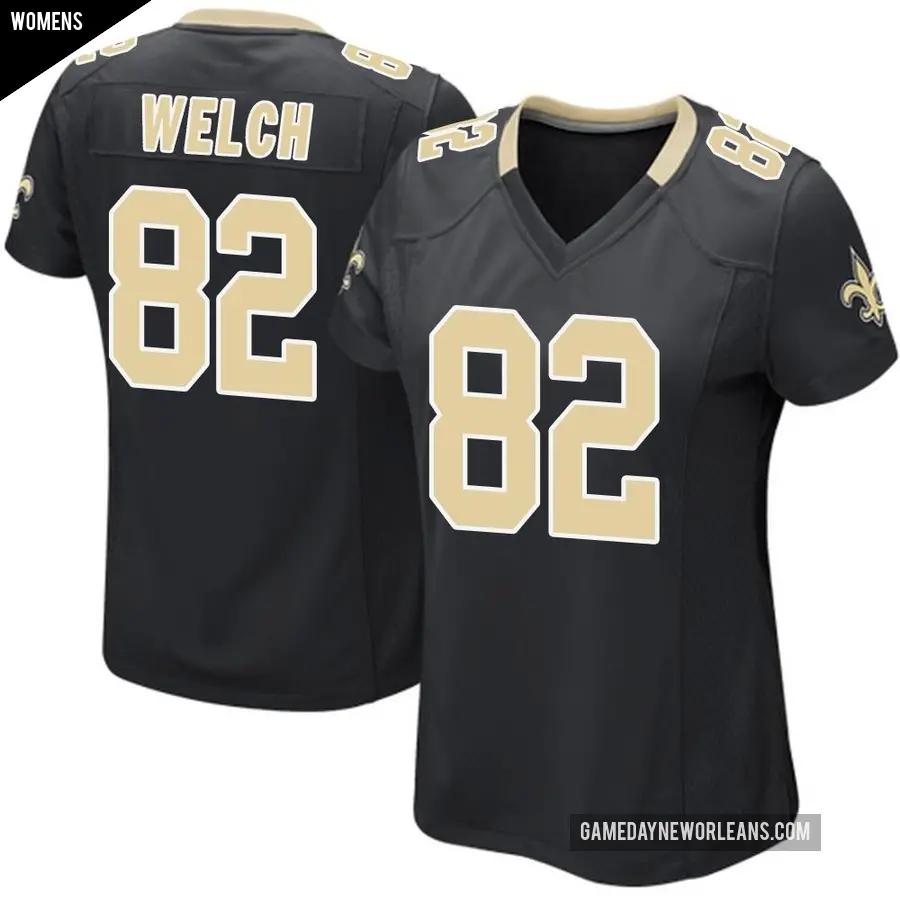Women's New Orleans Saints ＃82 Treyton Welch Black Game Team Color Jersey