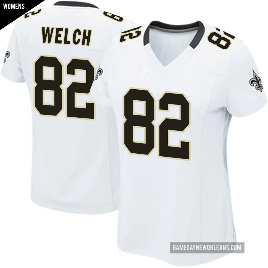 Women's New Orleans Saints ＃82 Treyton Welch White Game Jersey