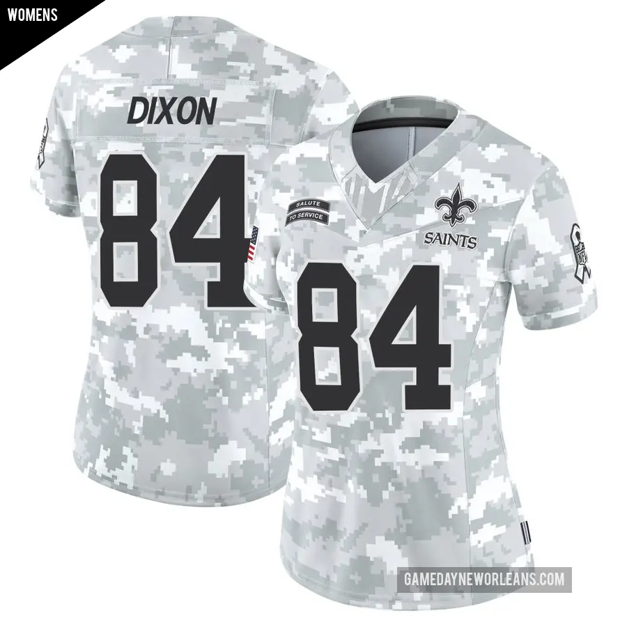 Women's New Orleans Saints ＃84 Dai'Jean Dixon Arctic Camo Limited 2024 Salute to Service Jersey