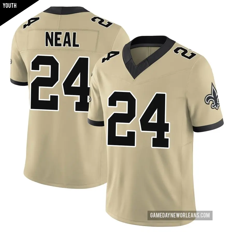 Youth New Orleans Saints ＃24 Devin Neal Gold Limited Alternate Gameday s Alternate Vapor F.U.S.E. Jersey
