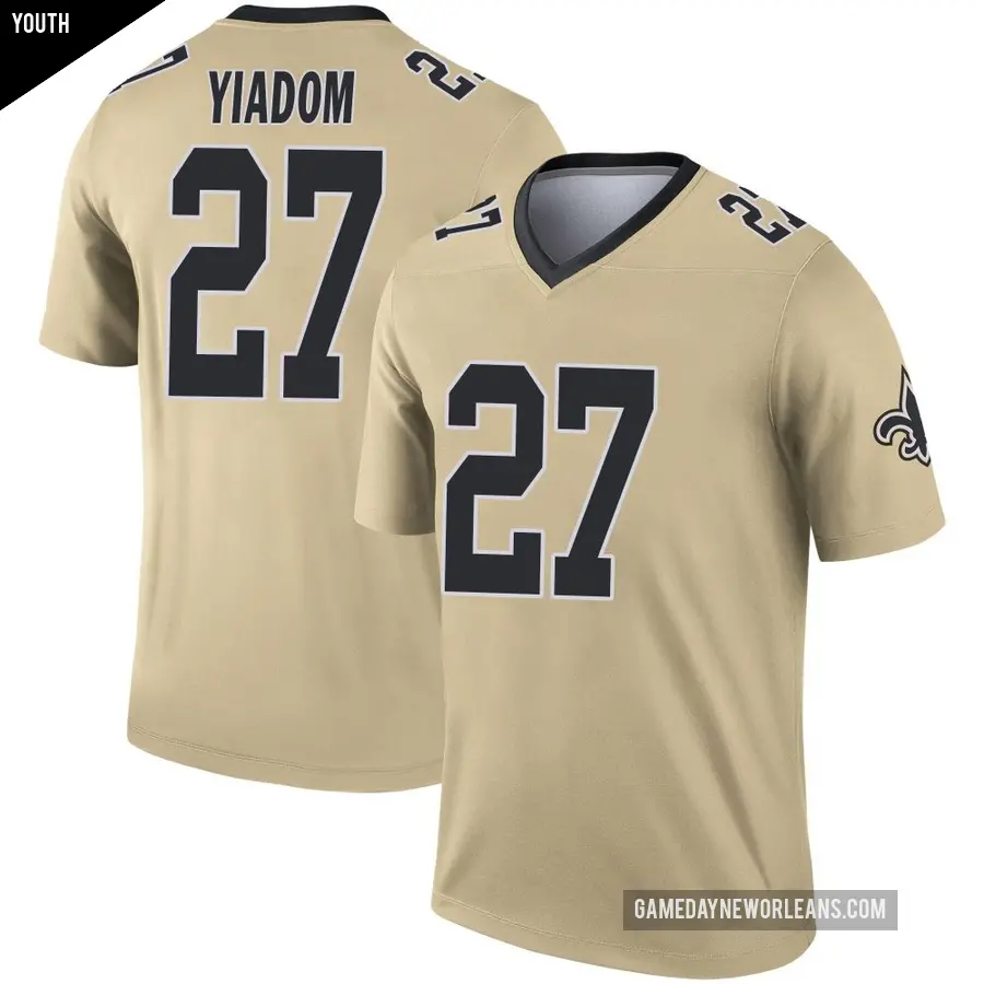 Youth New Orleans Saints ＃27 Isaac Yiadom Gold Legend Inverted Jersey