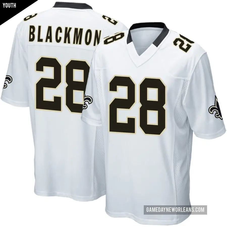 Youth New Orleans Saints ＃28 Julian Blackmon White Game Jersey