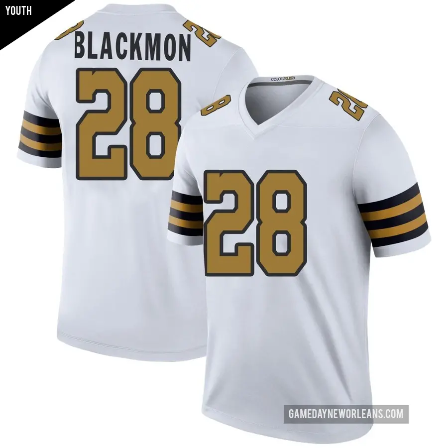 Youth New Orleans Saints ＃28 Julian Blackmon White Legend Color Rush Jersey