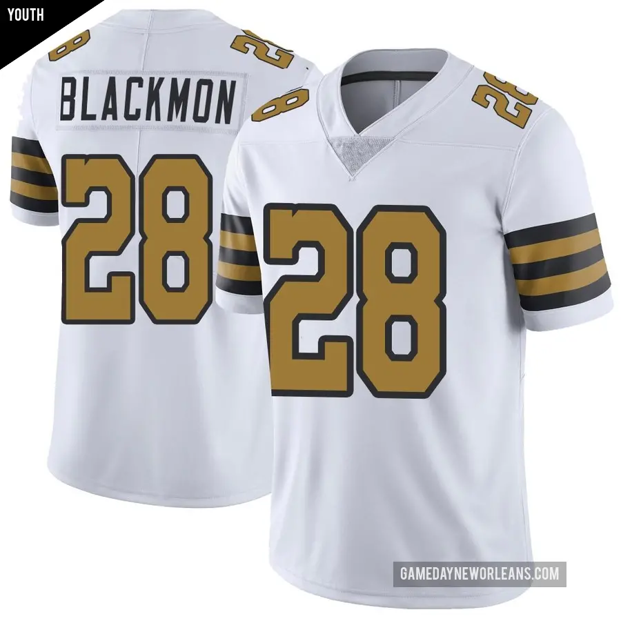 Youth New Orleans Saints ＃28 Julian Blackmon White Limited Color Rush Jersey