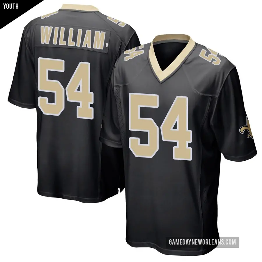 Youth New Orleans Saints ＃54 Jonah Williams Black Game Team Color Jersey