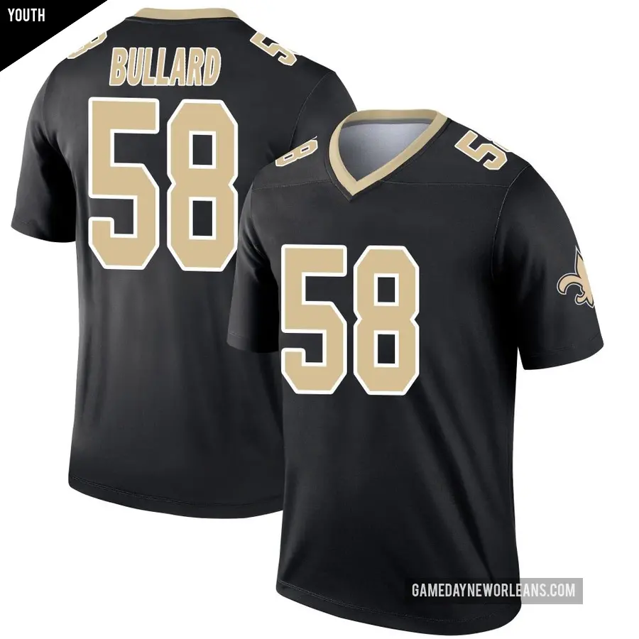 Youth New Orleans Saints ＃58 Jonathan Bullard Black Legend Jersey