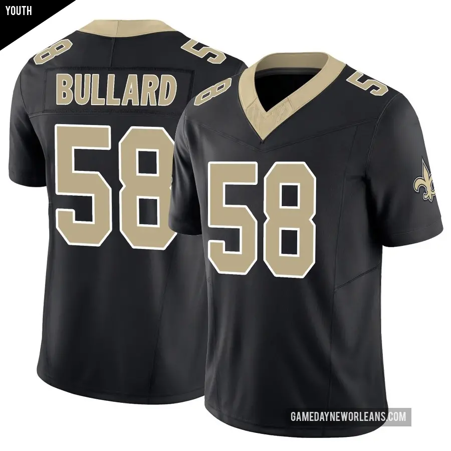 Youth New Orleans Saints ＃58 Jonathan Bullard Black Limited Vapor F.U.S.E. Jersey