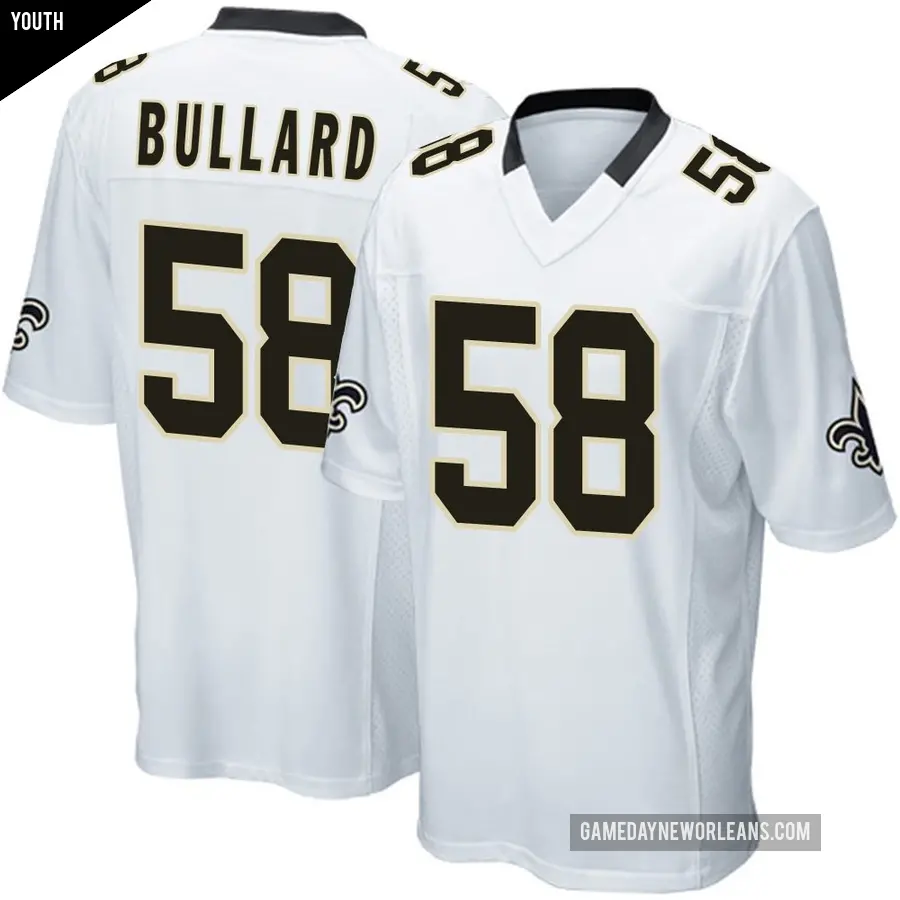 Youth New Orleans Saints ＃58 Jonathan Bullard White Game Jersey