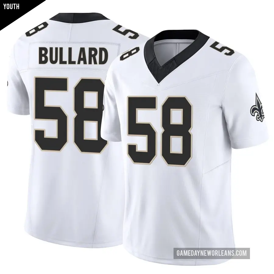 Youth New Orleans Saints ＃58 Jonathan Bullard White Limited Vapor F.U.S.E. Jersey