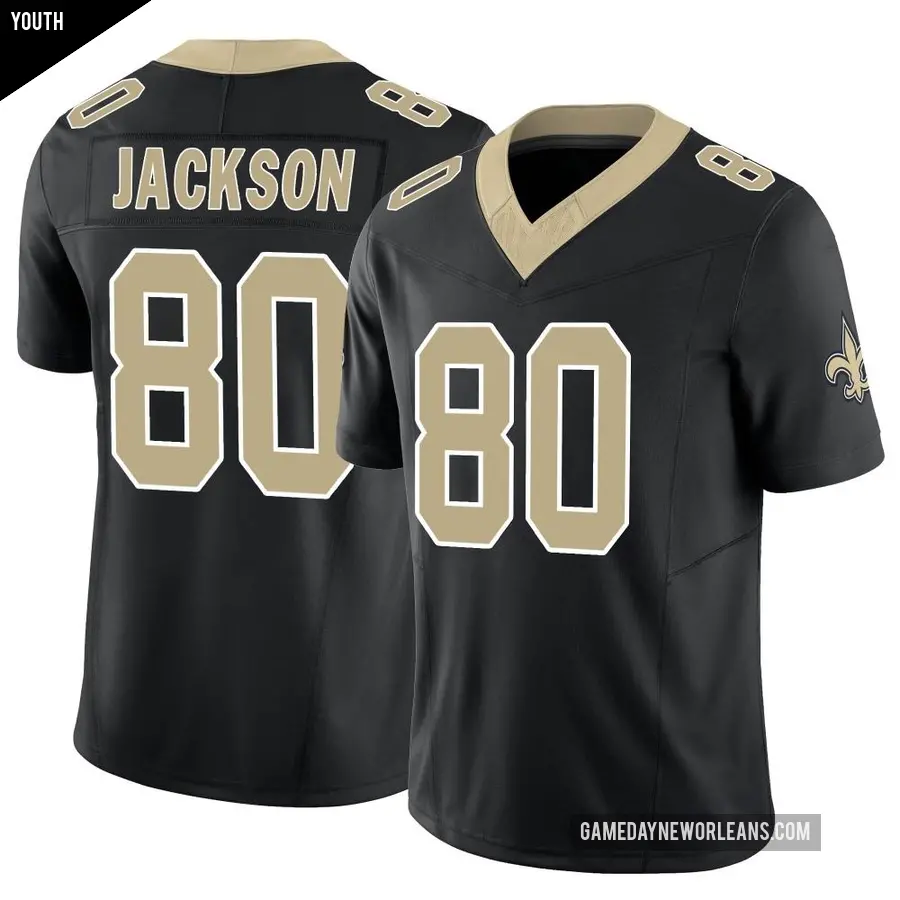 Youth New Orleans Saints ＃80 Jermaine Jackson Black Limited Vapor F.U.S.E. Jersey