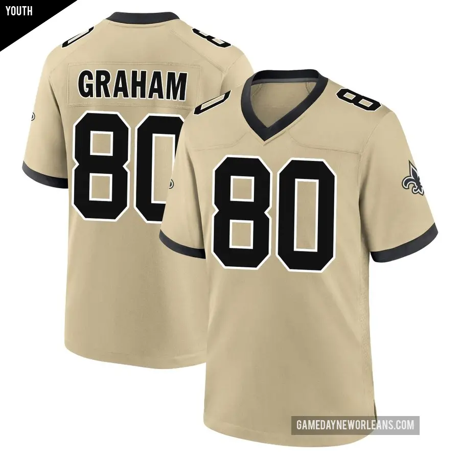 Youth New Orleans Saints ＃80 Jimmy Graham Gold Game day s Alternate Jersey