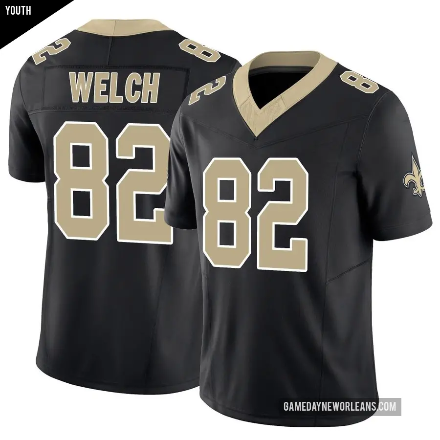Youth New Orleans Saints ＃82 Treyton Welch Black Limited Vapor F.U.S.E. Jersey