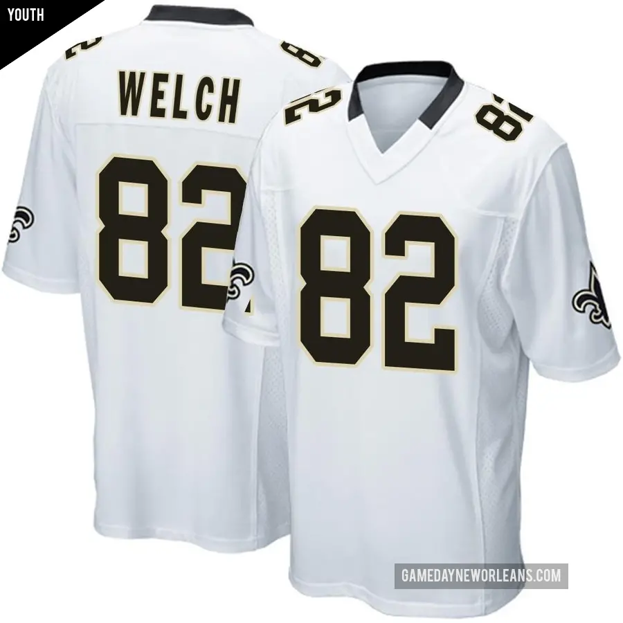 Youth New Orleans Saints ＃82 Treyton Welch White Game Jersey
